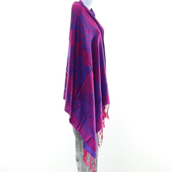Pashmina 100% Cashmere Wrap β’ Reversable β’ Pink Purple β’ 74x28 - Picture 7 of 13